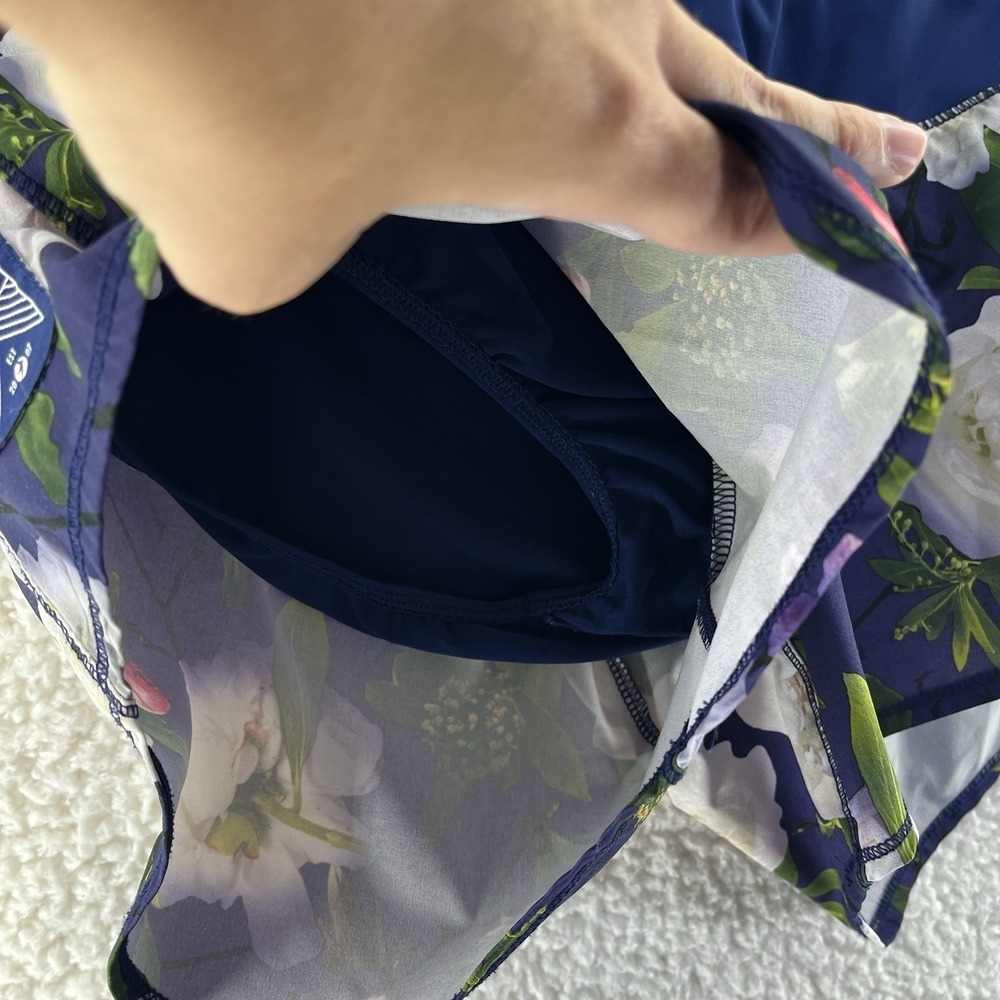 Oiselle Roga Shorts Women's Size 8 Blue Peony Casual Active Gym Workout Lined - Picture 9 of 10